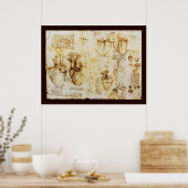 Hart en bloedvaten, Sepia Canvas Poster (Keuken)