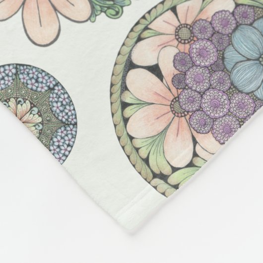 Hart en bloemen doodle art deken. fleece deken (Hoek)