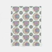 Hart en bloemen doodle art deken. fleece deken (Voorkant)