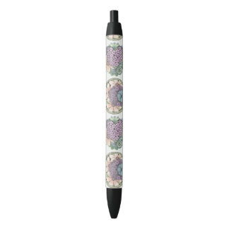 Hart en bloemen doodle art pen. zwarte inkt pen