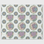 Hart en bloemen doodle kunst inpakpapier. cadeaupapier (Vlak)