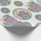 Hart en bloemen doodle kunst inpakpapier. cadeaupapier (Hoek)