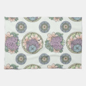 Hart en bloemen doodle kunst theedoek (Horizontaal)