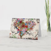 Hart en bloemen kaart (Voorkant)