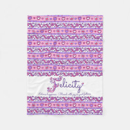 Hart en bloemen letter F Felicity naam betekent Fleece Deken