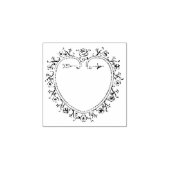  Hart en Bloemen Lijst Rubber Stamp Rubberstempel (Afrduk)