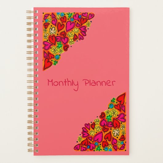 Hart en Bloemen Maandelijkse Planner (Voorkant)