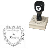  hart en bloemen Personaliseer Rubber Stamp Rubberstempel (Gestempeld)