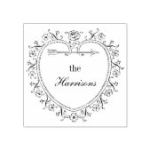  hart en bloemen Personaliseer Rubber Stamp Rubberstempel (Afrduk)