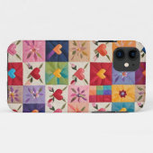 Hart en bloemen quilt Case-Mate iPhone case (Achterkant (horizontaal))