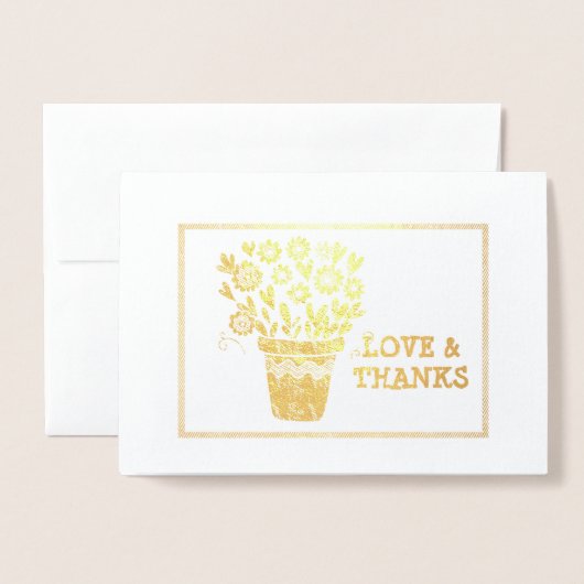 Hart en Bloemen Regeling Ingelijst Folie Kaarten (Voorkant met envelop)