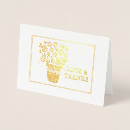 Hart en Bloemen Regeling Ingelijst Folie Kaarten (Voorkant)