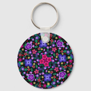 Hart en bloemen Twee Design Boho Beauful Sleutelhanger