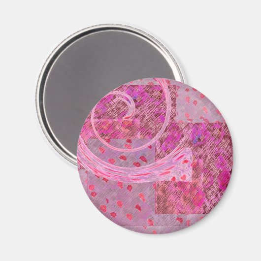 Hart en bloemen wervelen koelkastmagneet magneet (Voorkant / Achterkant)