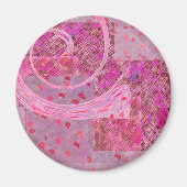 Hart en bloemen wervelen koelkastmagneet magneet (Voorkant)