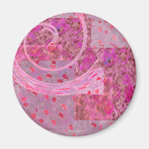 Hart en bloemen wervelen koelkastmagneet magneet