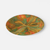 Hart en boog rood en groen patroon papieren bordje (Gekanteld)