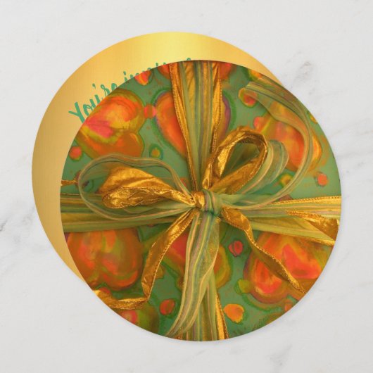 Hart en boog rood groen cadeau wrap kaart (Voorkant / Achterkant)