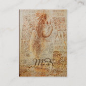 Hart en Bronchiale Arteries, medisch monogram Visitekaartje (Achterkant)