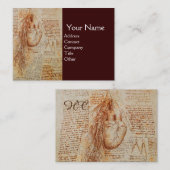 Hart en Bronchiale Arteries, medisch monogram Visitekaartje (Voorkant / Achterkant)