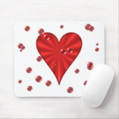 Hart en bubbels (wit) muismat (Met muis)