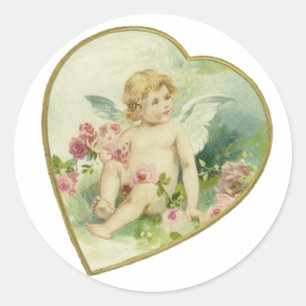  Hart en Cherub - Moederdag/Valentijn Ronde Sticker