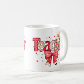 Hart en Coquette Bow Design Leraar Waardering Koffiemok (Voorkant rechts)