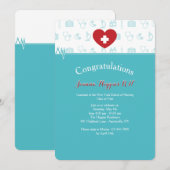 Hart en Cross Afstuderen Invitation Kaart (Voorkant / Achterkant)