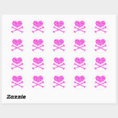 Hart en Cross botten Urban Camo Roze Ronde Sticker (Vel)