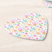 Hart- en Cupcakes heerlijk Waterverf patroon Kartonnen Onderzetters (Gekanteld)