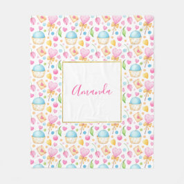 Hart- en cupcakes Waterverf-patroon Fleece Deken