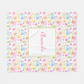 Hart- en cupcakes Waterverf-patroon Fleece Deken (Voorkant (Horizontaal))