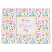 Hart- en cupcakes Waterverf-patroon Groot Cadeauzakje (Voorkant)