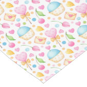 Hart- en cupcakes Waterverf-patroon Korte Tafelloper (Hoek)