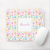 Hart- en cupcakes Waterverf-patroon Muismat (Met muis)