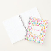 Hart- en cupcakes Waterverf-patroon Notitieboek (Binnen)