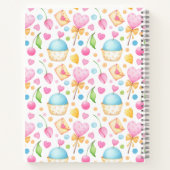 Hart- en cupcakes Waterverf-patroon Notitieboek (Achterkant)