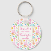 Hart- en cupcakes Waterverf-patroon Sleutelhanger (Voorkant)