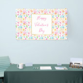 Hart- en cupcakes Waterverf-patroon Spandoek (Beurs)