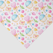 Hart- en cupcakes Waterverf-patroon Tissuepapier (Detail)