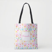 Hart- en cupcakes Waterverf-patroon Tote Bag (Voorkant)