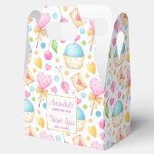 Hart- en Cupcakes Waterverf Pattern Birthday Bedankdoosjes (Geopend)