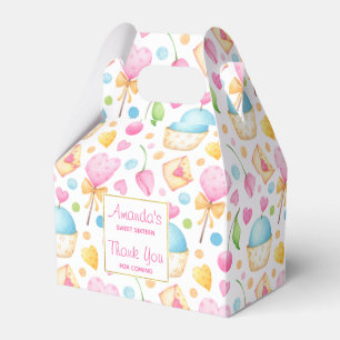 Hart- en Cupcakes Waterverf Pattern Birthday Bedankdoosjes