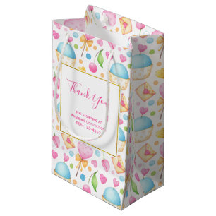 Hart en cupcakes Waterverf Pattern Business Klein Cadeauzakje