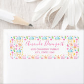 Hart- en cupcakes, zoet patroon etiket (Insitu)