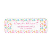 Hart- en cupcakes, zoet patroon etiket (Voorkant)