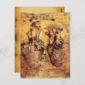 Hart en de bloedvaten, perkament briefkaart (Voorkant / Achterkant)