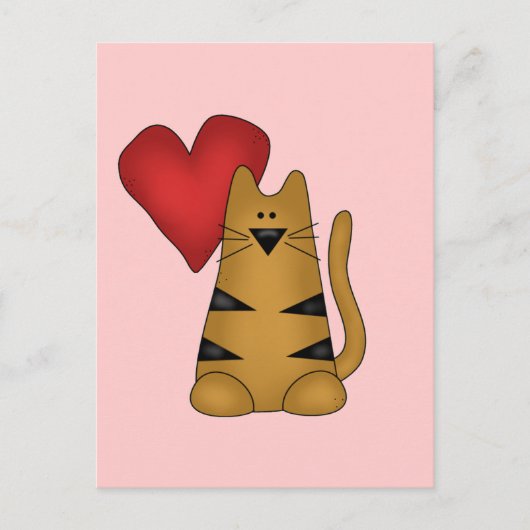 Hart en de de Gestreepte T-shirts en Giften van de Briefkaart (Voorkant)