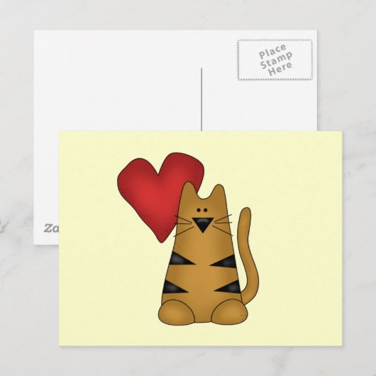 Hart en de de Gestreepte T-shirts en Giften van de Briefkaart (Voorkant / Achterkant)