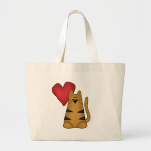 Hart en de de Gestreepte T-shirts en Giften van de Grote Tote Bag